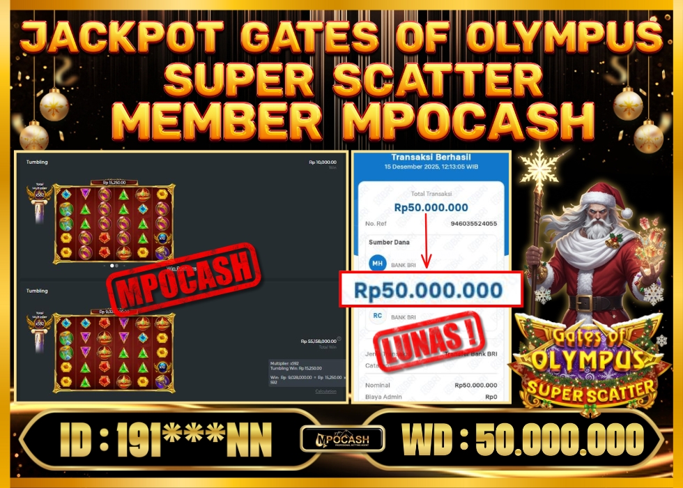 MPOCASH JACKPOT GATES OF OLYMPUS SUPER SCATTER